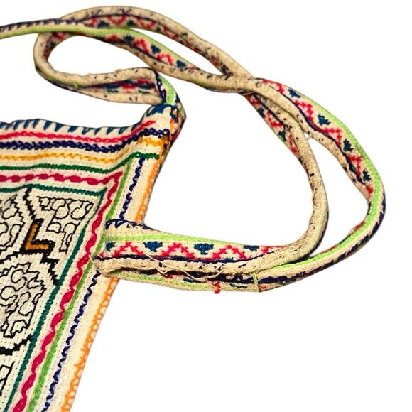 Geometric brightly colored Peruvian shipibo bag hand embroidered amazon jungle - Picture 5 of 7